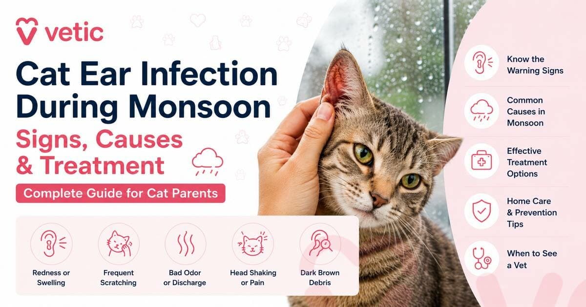 Cat Ear Infections During Monsoon: Signs, Causes, Treatment and Prevention